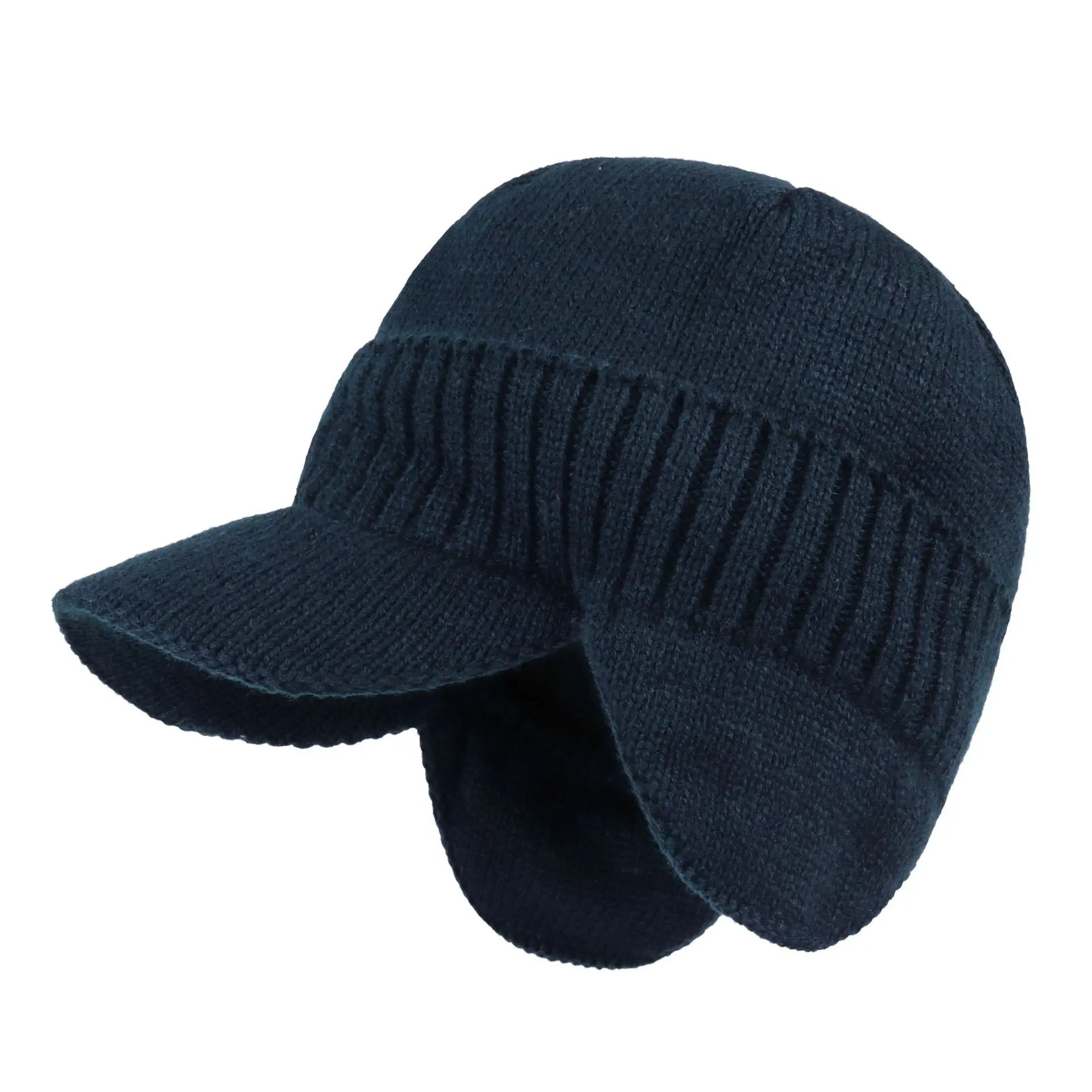 Fashion Custom High Quality Ear protection Baseball Cap Men Winter Hats Warm Visor Beanie Knitted Hats