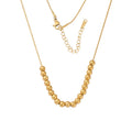 MIENTER 18k Gold Plated Round Snake Chain Bead Choker Wedding Stainless Steel Round Beads Necklace