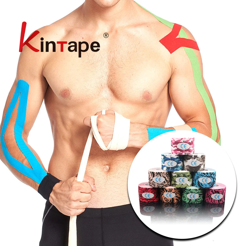 5cmx5m 2''x16.4ft OEM Custom Logo Printing Pattern Printing Kinesiology Sports Muscle Tape for Sport and Physiotherapy