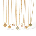 G2256 Wholesale Stainless Steel 18K Gold Plated Dainty Women Cat Eye Stone Opal Pendant Fashion Jewelry Necklaces