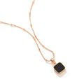 316L Stainless Steel INS Female Clavicle Chain Classic Square Pendant Necklace Rhodium Plating for Wedding Party Decorations