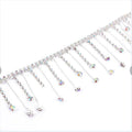 Classic Gold Silver Double Color Diamond Fancy Claw Chain DIY Garment Decoration Beads Elegant Fringe Chain with Rhinestones
