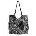 Oversize Folding Flower Shoulder Tote Bag with Custom Logo Cotton Canvas Shopping Bag