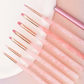 Christmas Professional Nail Art Line Brush Pink 3D Acrylic Kolinsky 100% Custom Box Thin Liner Brush Fine Nail Art Brush