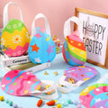 Luxury Easter Gift Tote Bags with Handles Non-Woven Goodie Bunny Treat Hunt Bags for Kids Party Favors