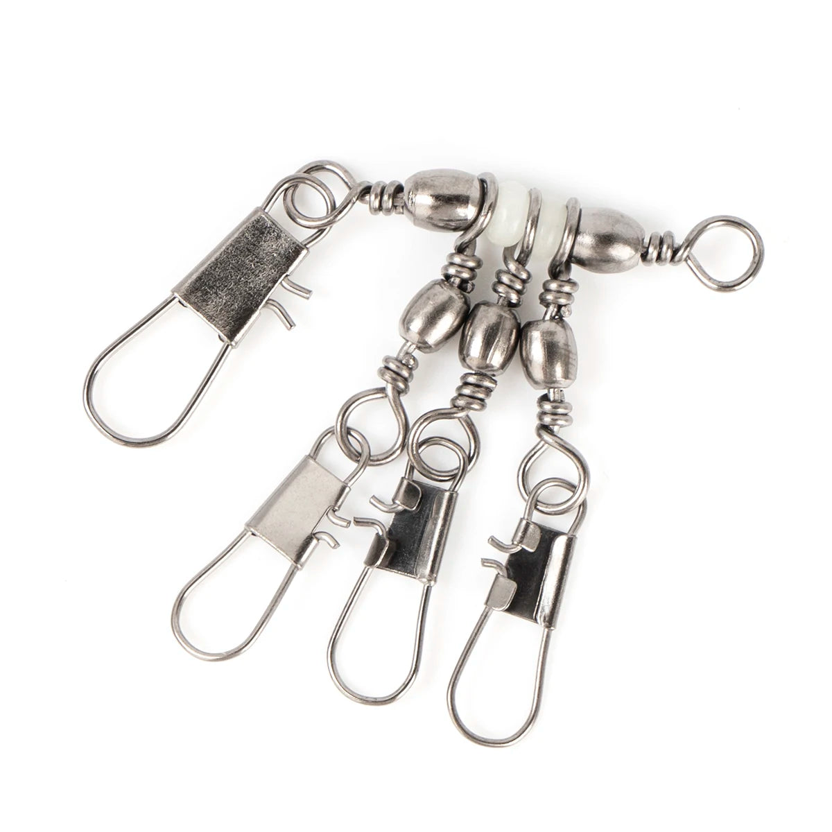 10PCS Factory Direct Stainless Steel Rotating Bearing Connector Swivel Snap Hook Interlock Fishing Barrel OEM Customizable