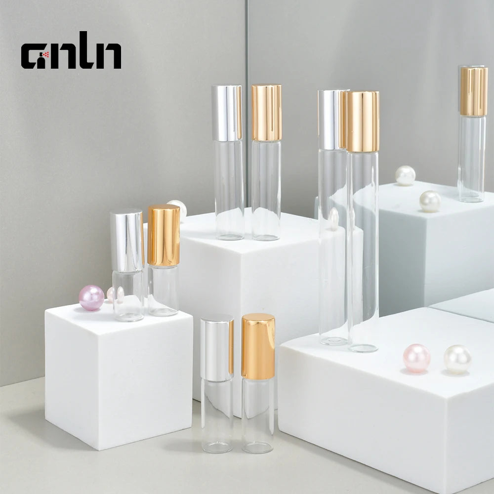 Manufacture Transparent Glass Roller Bottles with Steel Roller Ball 2ml 3ml 5ml 10ml Rollon Perfume Bottle