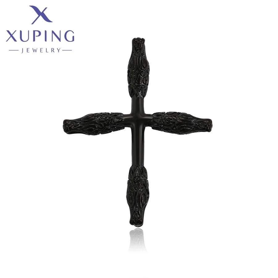 XUPING 34771 Low Price New Trend Hot Product Black Color Stainless Steel Jewelry Cross Male Texture Design Fashion Pendant