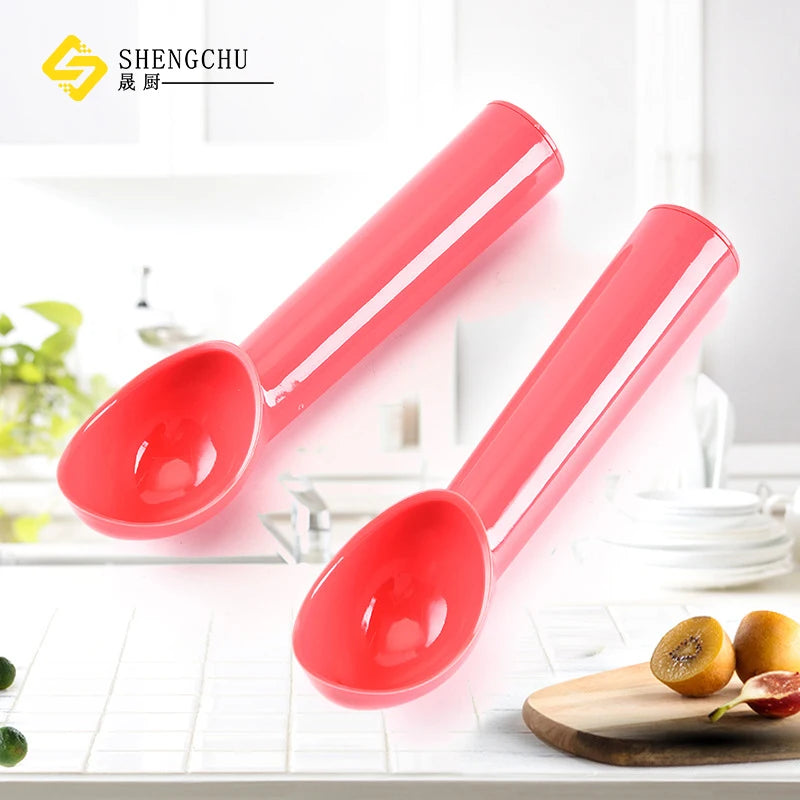 Eco-Friendly Plastic Ice Cream Scoop Anti-Freeze Spade Spoon for Ice Cream Yogurt Fruits Melon Ball Sorb Kitchenware