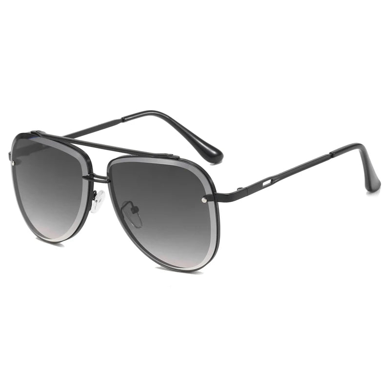 Luxury Wholesale Retro Designer Custom Logo Metal Frame Metal UV400 Protection Shades Sunglasses Brand