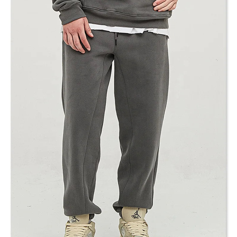 High Quantity Thick Cotton Polyester Mid Embroidered Slim Cargo Joggers Thermal Fleece Waterproof Windproof Custom Warm Men's