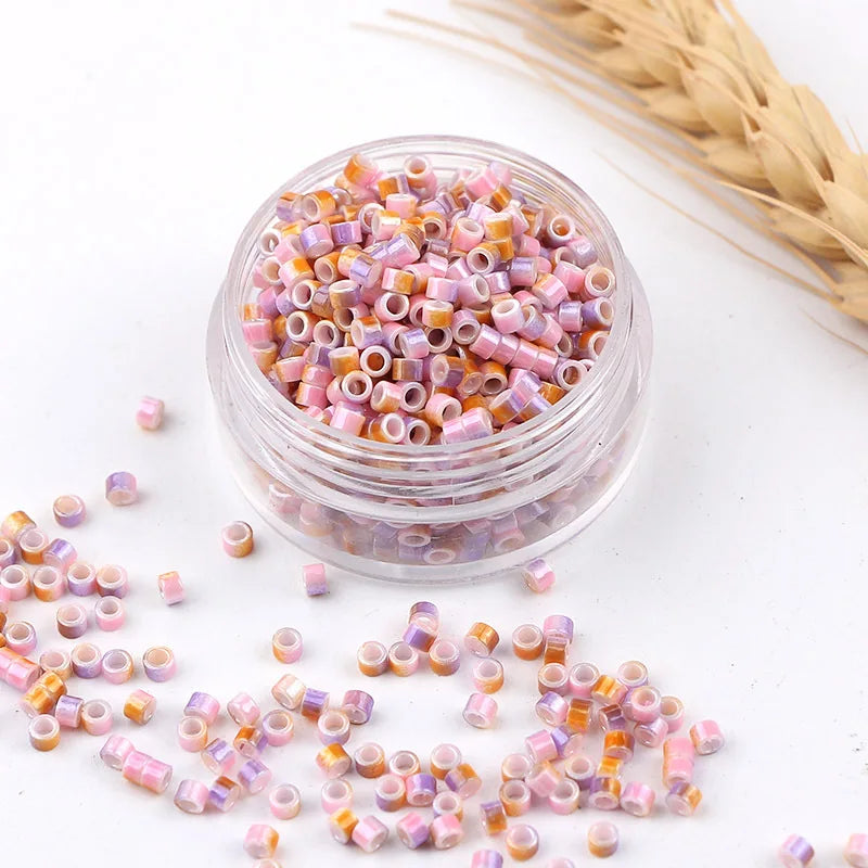 JC 2.5mm Uniform Glass Tube Beads for Jewelry Making 2 Tone Colorful Beaded Accessories Embroidery Glass Seed Beads