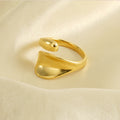 Adjustable Stainless Steel Hug Ring Non-Tarnish Gold Fashionable Wedding Band Engagement Gift Religious Inlay Elegant Parties