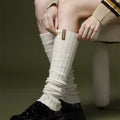 For DWZ03 Women's Long Leg Warmers Wool/Polyester Ice Silk Breathable Anti-slip Knit Loose Stockings Custom Ribbed Slouch