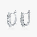 Real 925 Sterling Silver Classic Luxury Sparkling Moissanite Geometric Hoop Earrings for Women Party Fine Jewelry
