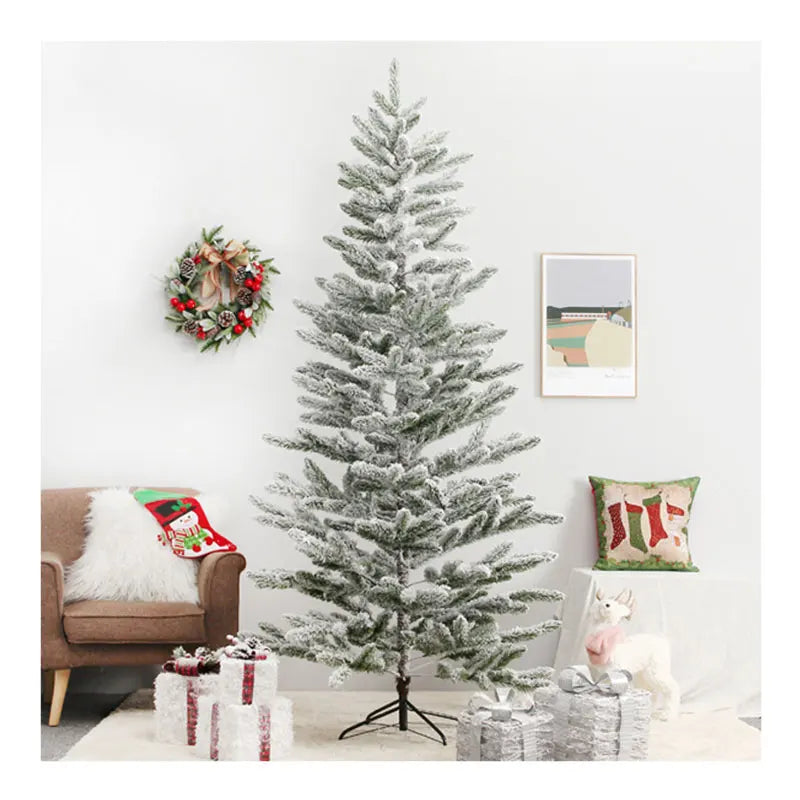 New 120cm-300cm Flocked Home Decoration Artificial Led Christmas Tree Arvores De Natal Pohon Natal