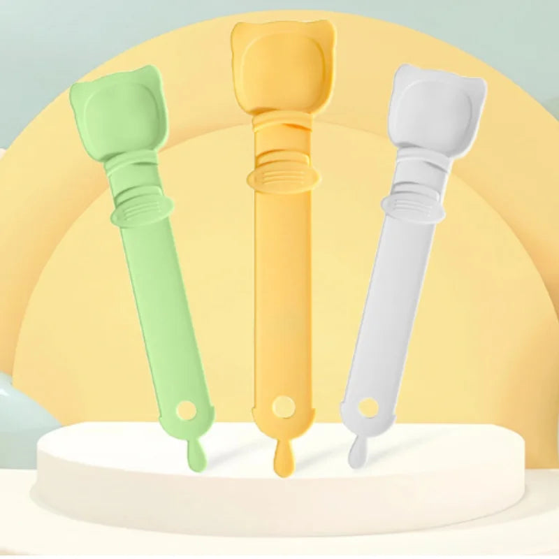 Juicepet Small Portable Pet Wet Food Snack Squeezer 3 Colors Easy Clean Feeding Spoon Slip Extrusion ABS Cat Strip Feeder