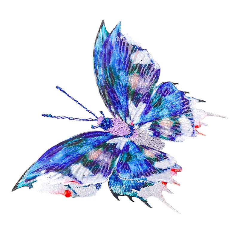 Custom Embroidery Heat Transfer Printing Exquisite Butterfly Patch Dress Lace Embroidery Decoration Clothing Embroidered Patch