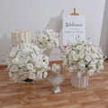 Best Selling Wedding Flower Arrangement Handmade Floral Silk Wedding Table Artificial Red White Rose Centerpiece Flower Ball
