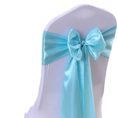 XinLan Satin Chair Sashes Satin Bow Tie Ribbon Band Hotel Banquet Wedding Party Decoration Chair Sashes