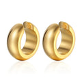 Fashion Non Pierced Clip-on Cuff Stainless Steel Jewelry Women 18K Gold Plated Oval No Piercing Ear Hole Cuff Clip on Earrings