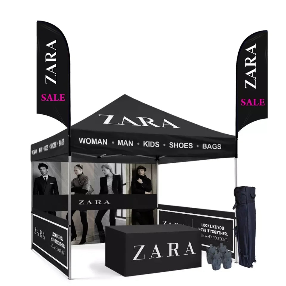 Custom 10X10 Aluminum Canopy Tent for Indoor Events Dye Sublimation Transfer Printing Pop Trade Show Display Outdoor Advertising