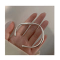 925 Sterling Silver Luxury Geometric Concave Irregular Bangle Bracelets for Women Simple Jewelry Gifts Wholesale