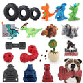 AFP Custom Dinosaur Animal Dog Plush Chew Toys Pet Squeaky Toy Bite Resistant TPR Rubber Chewing Ball Toy for Aggressive Chewers