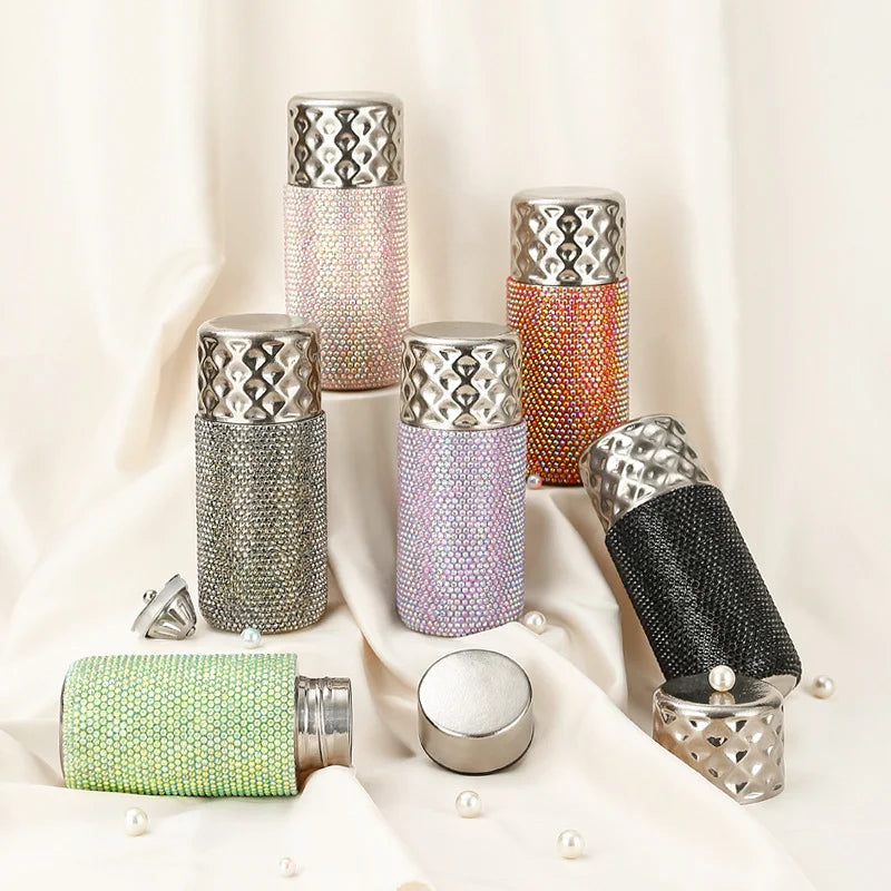 Creative Lady Fashion Smart Water Bottle with LED Diamond Vacuum Flask Smart Thermos for Business Gifts