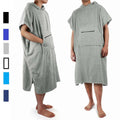 Custom Terry Cotton Beach Pool Hooded Towel Poncho Surf with Zipper Pocket and Handler