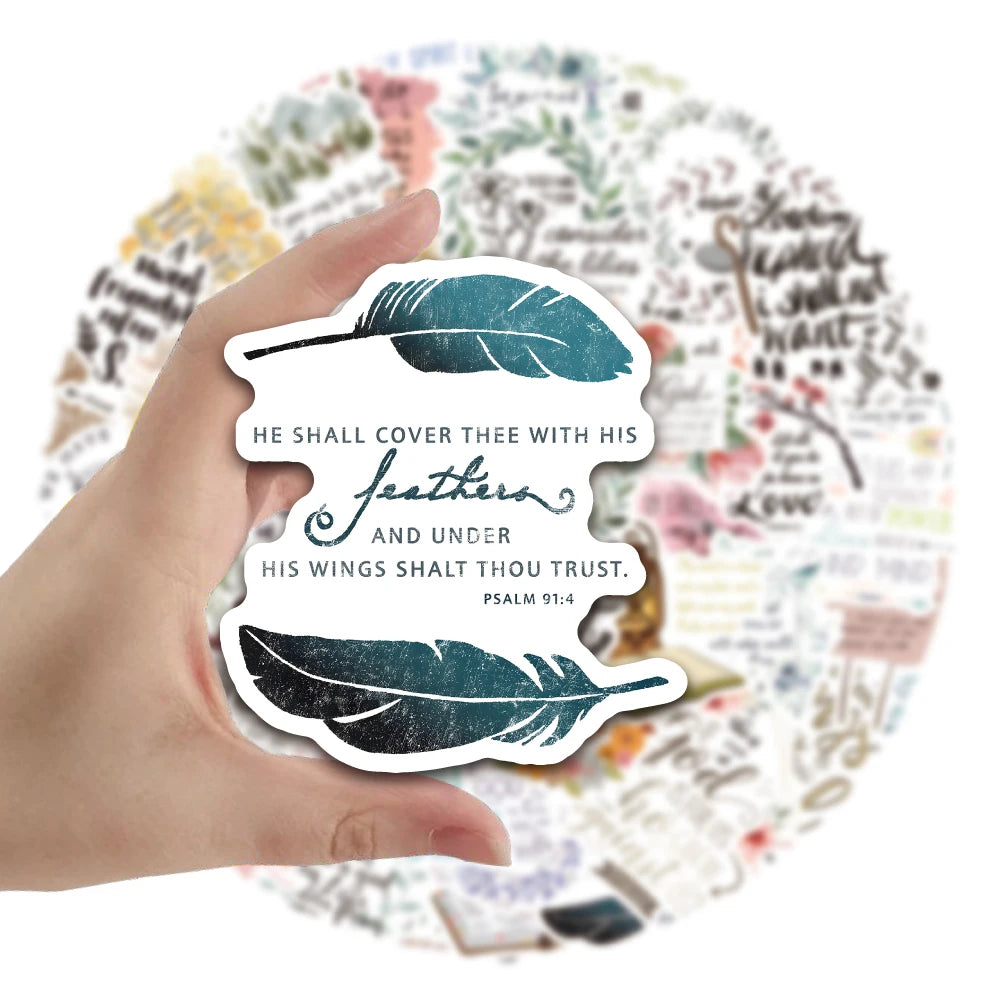 50pcs the Bible Motivational Sayings Graffiti Stickers for Notebook Waterproof Wholesale Mobile Phone Boot Rod Box