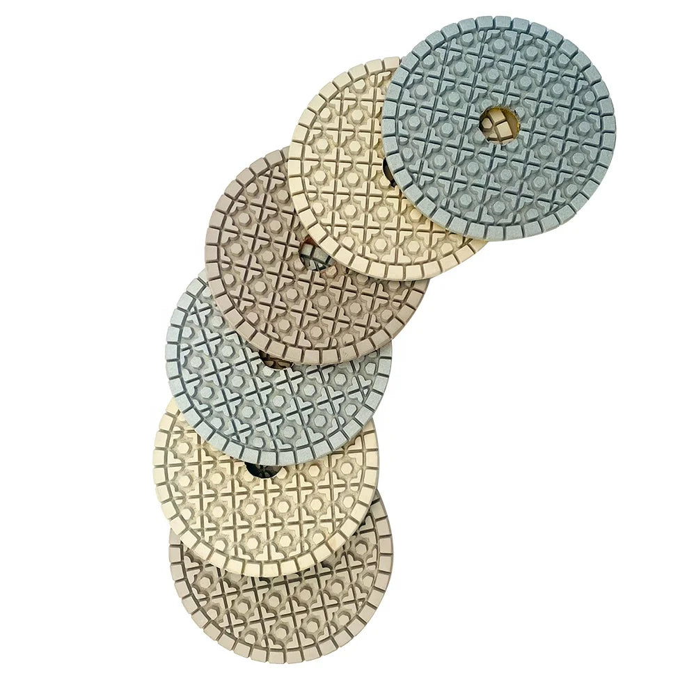 TRUE SHINE 4 Inch New Economic 3 Step Wet Diamond Grinding Disc or Pads for Granite marble and Quartz