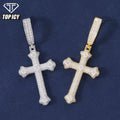 Hip Hop Iced Out VVS D Moissanite Diamond Pendant Necklace 925 Sterling Silver Jewelry Thorns Cross Pendant Luxury Necklace