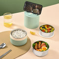304stainless Steel Reusable Round Picnic Thermos Bento Food Flask Warmers Insulated Container Leakproof Metal Lunch Box with Bag