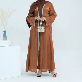 Mexizo Modest Women's Abaya Cardigan Islamic Clothing Shiny Dubai Style Plus Size Wholesale Dress for Muslim Women