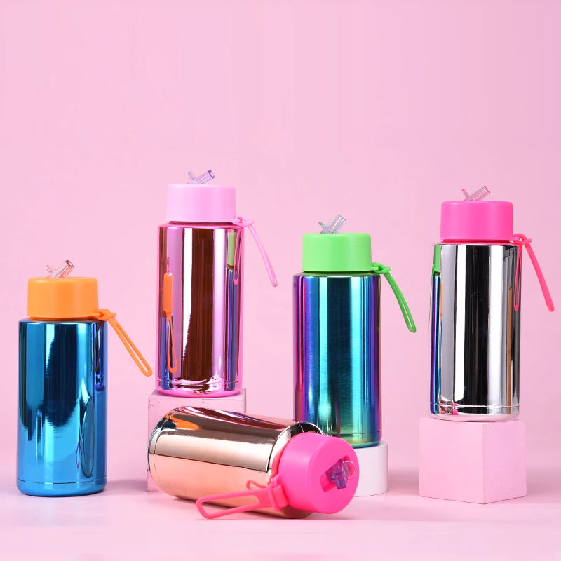 American Style 1L Portable Outdoor Sports Water Bottle with Wide Mouth Electroplated Stainless Steel for Sports and Fitness
