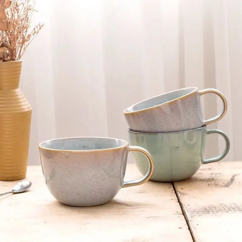 M Japan Style Ceramic Ball Cup Retro Minimalist Coffee Mug Breakfast Cup Home Office Drinkware Drinking Water Tumbler