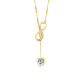 Daidan Heart Necklace Silver 925 Necklace Zircon Mobius Tassel Love Infinity Symbol Pendant Necklace