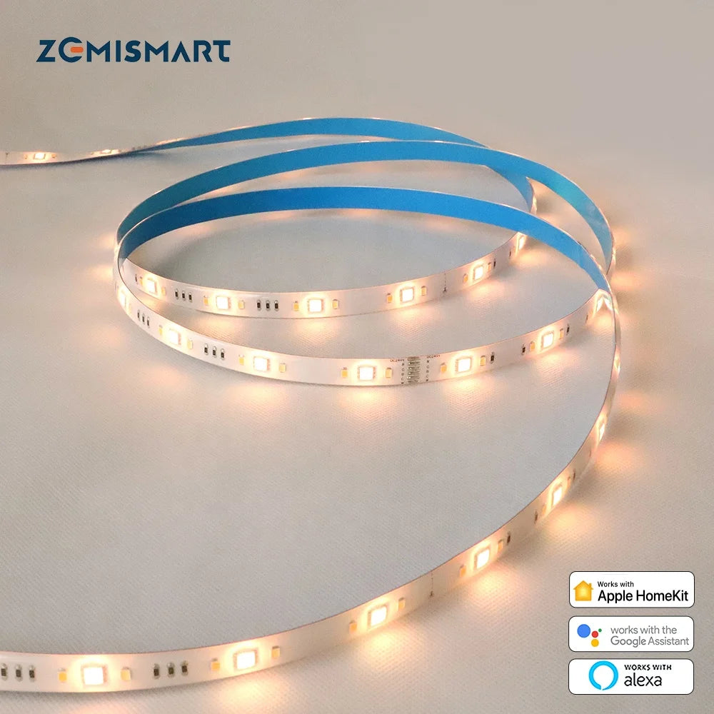 Zemismart 5M RGBW LED Light Strip Waterproof Smart Light Belt Outdoor Work Home Homekit Tuya Zigbee Google Home Voice Control
