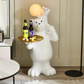 Smart Audio Animal Sculpture Ornaments Tray for Living Room Sofa Next Item Tray Home Decor Polar Bear Tray with Moon Lamps