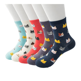 Women's Socks Small Animals Autumn and Winter Kitten Mid-calf Socks Cotton Women's Socks Wholesale