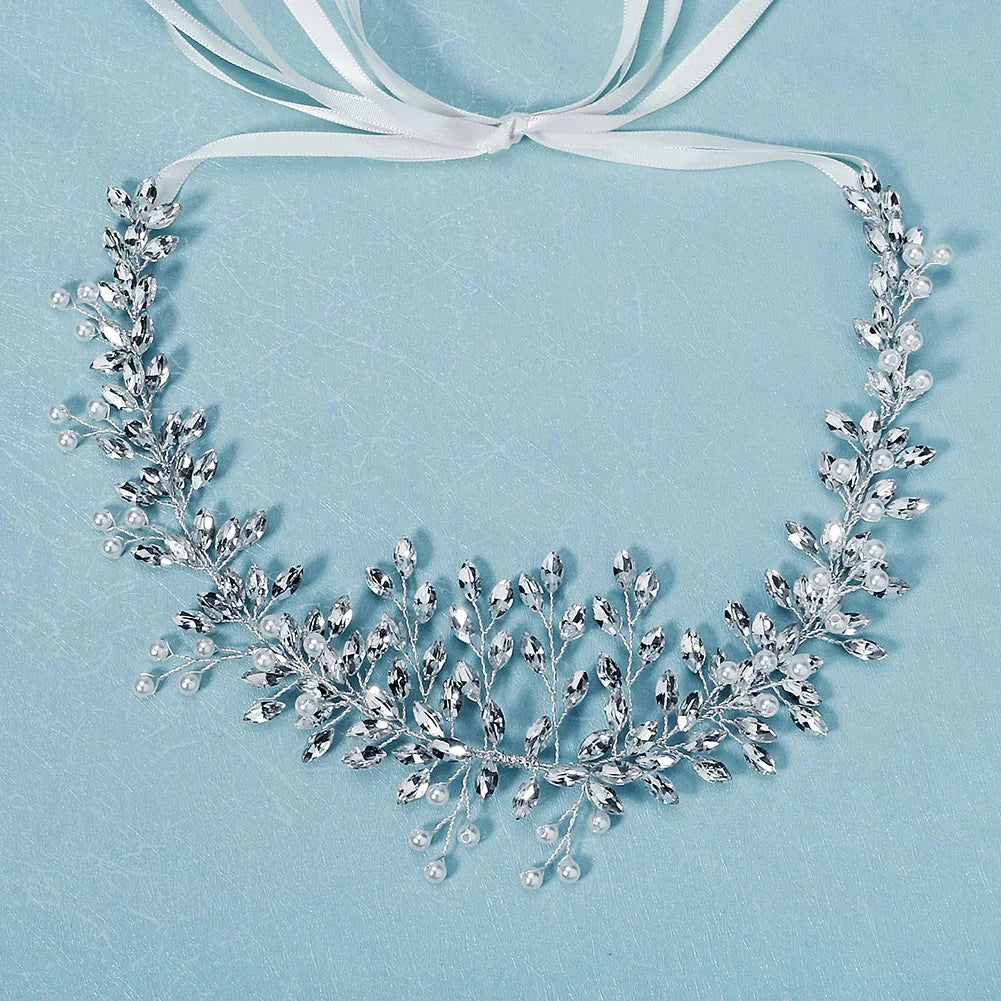 Handmade Luxury Crystal Wedding Accessories Headbands Flexible Hair Decorations Jewelry Accessories for Bride's Tiaras