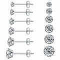 Glaring Stainless Steel Zircon Stud Earrings