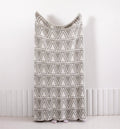 Soft Cotton Crochet Knitted Throw Bohemian Style Blanket for Home Decorative Simple Festival 100% Cotton Raschel Blanket Lwk