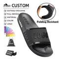 Custom Your Brand Slides Slippers Folding Resistant PVC Custom Logo Sandals for Promotional Summer Beach Ladies Sandals