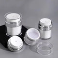 50ml White Silver Plastic Acrylic Empty Airless Pump Cream Jar with Custom Logo for Skin Care & Eye Cream Lotion Cosmetic