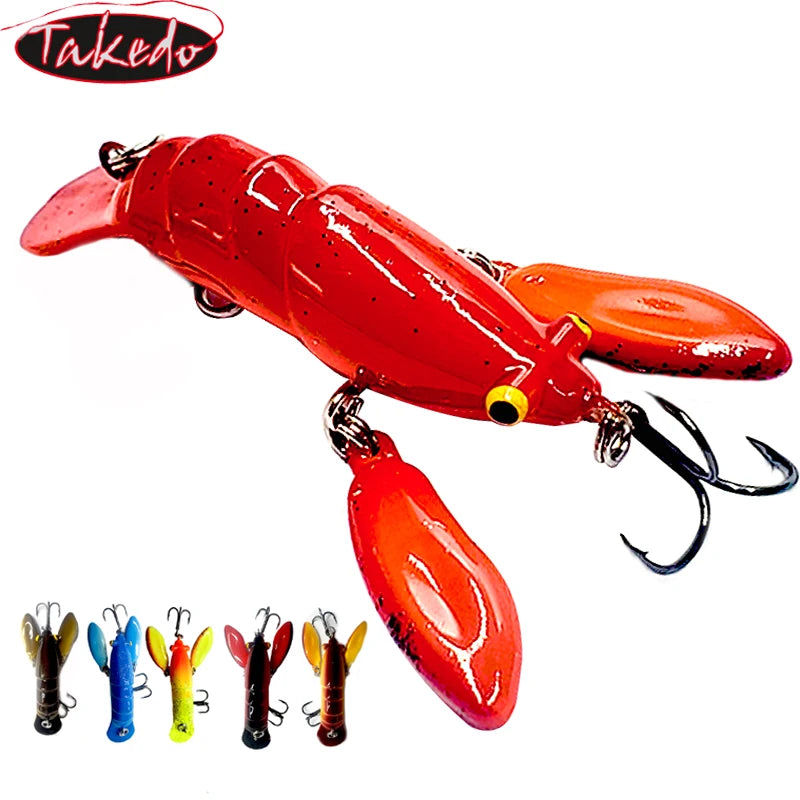 TAKEDO RL08 Lobster Run Fishing Lure ABS Material Swimbait 70mm 7g Shrimp Hard Lure With 8# Treble Hook Wobbers Snakehead Carp