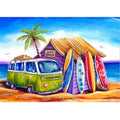Diy Factory Custom Diamond Painting Surf Shack and Minibus on the Beach Diamond Wall Art Decorative Drawing Home Decor Painting