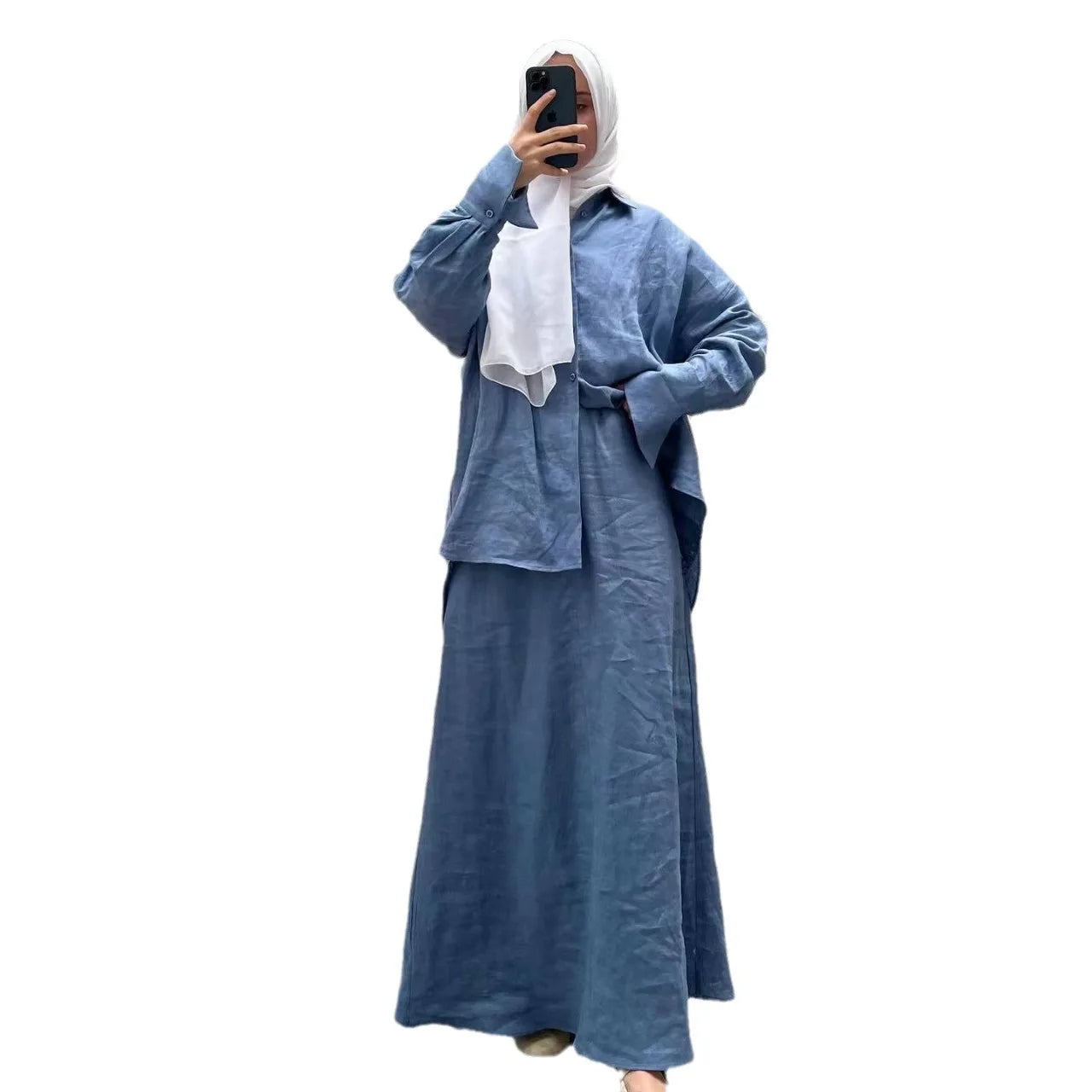 Zifeng OME Women's Modest Style Muslim One Size Polyester Islamic Robe for Prayer Abaya Dress