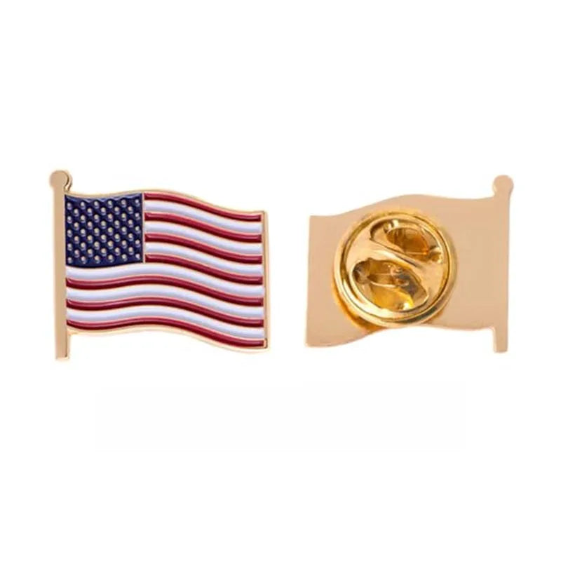 Custom  Flag Lapel Pins National Day Brooch New Enamel Lapel Pin Flag Badge Gold Metal Europe Logo Customized Christmas YIBAO